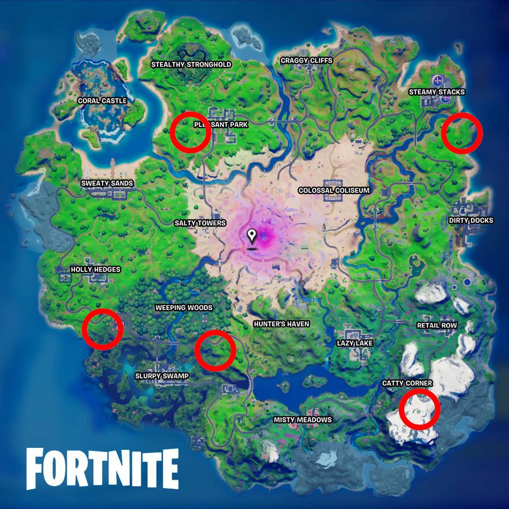 Snowmando Outpost locations on Fortnite map