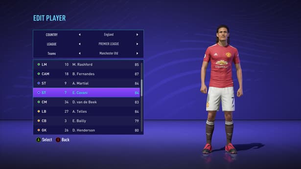 Cavani FIFA 21 career mode