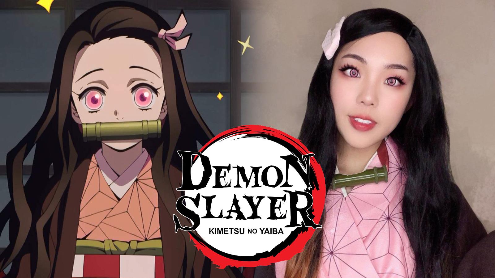 Screenshot of Nezuko Kamado from Demon Slayer anime.