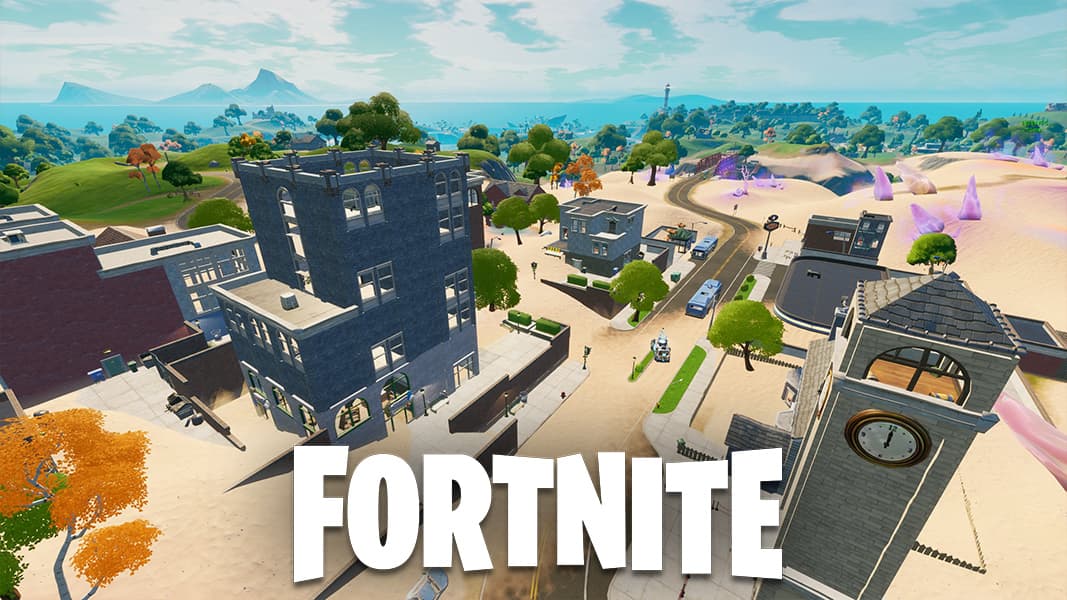 Salty towers with fortnite logo