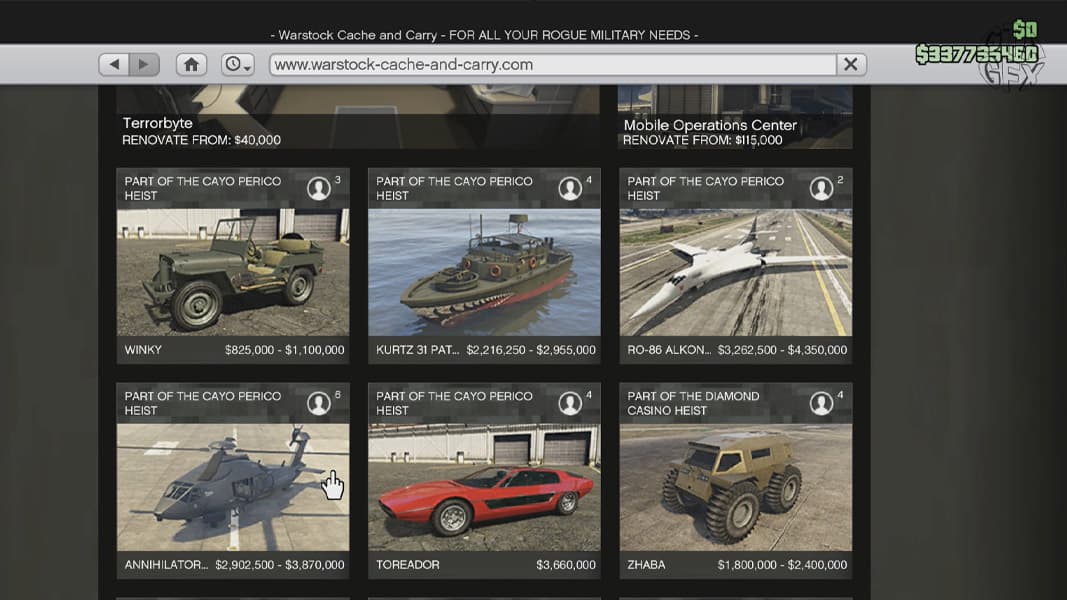 Warstock Cache and Carry GTA Online screenshot