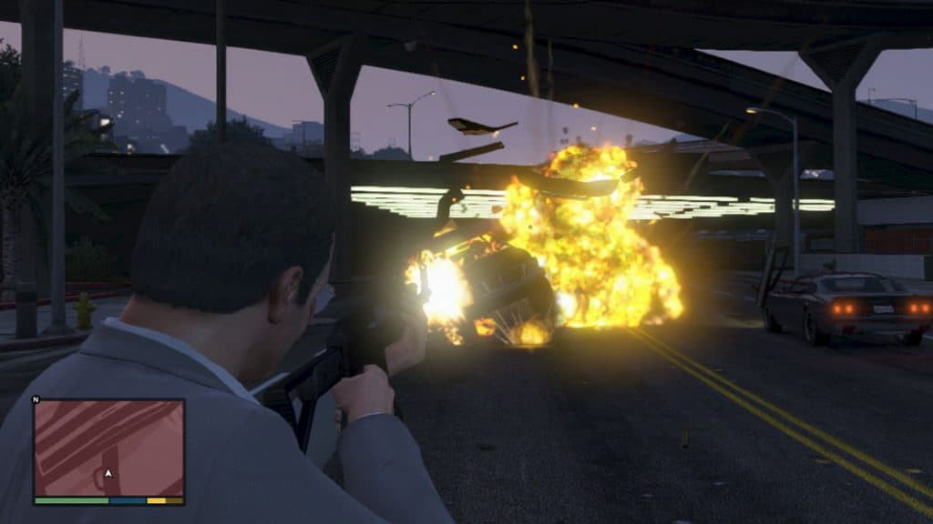 Michael with exploding bullets cheat in gta