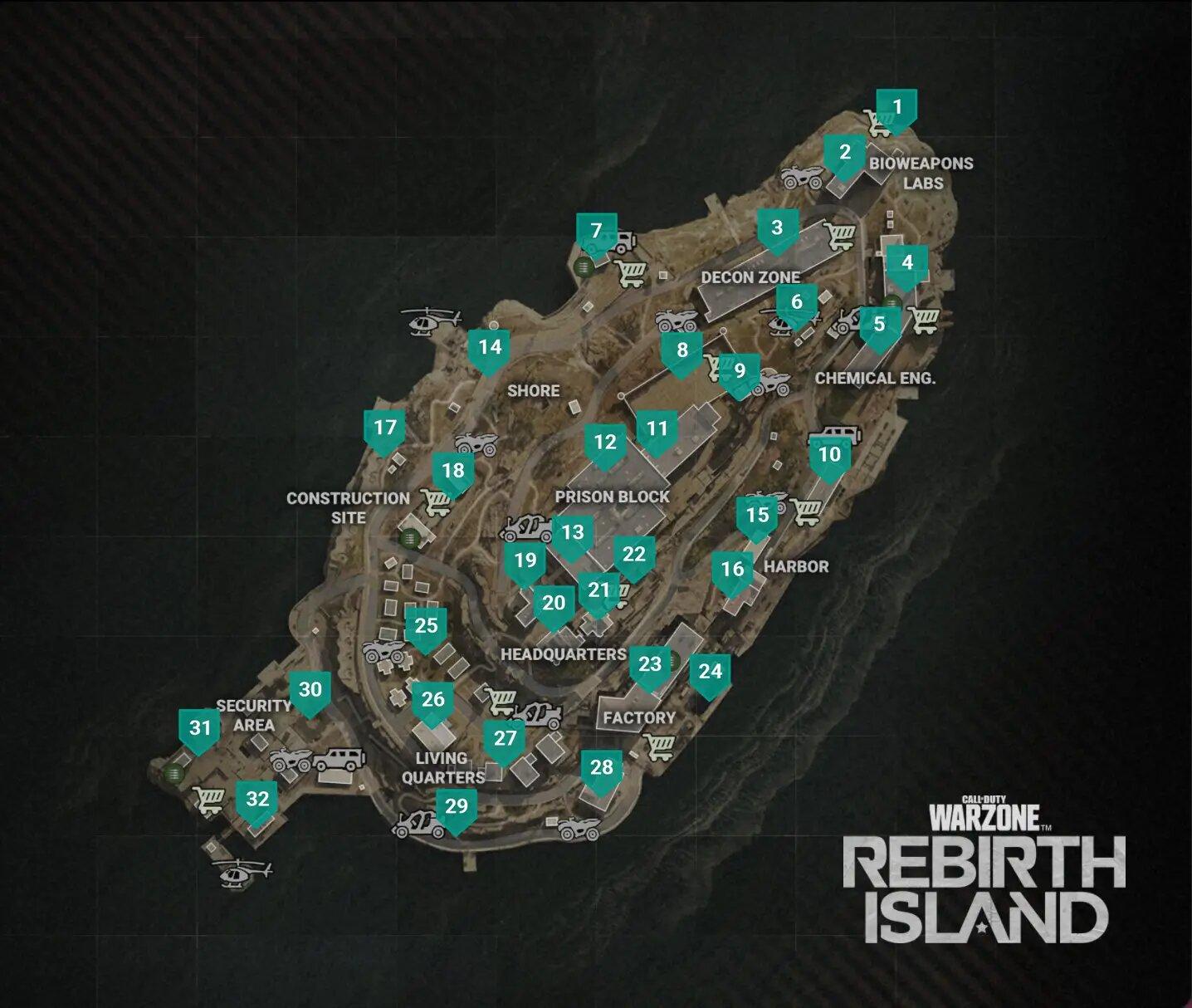 Warzone Rebirth Island: Drop Locations, Buy Stations & Vehicles
