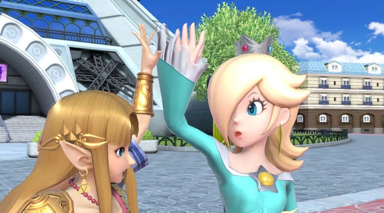 Rosalina and Zelda high-five.