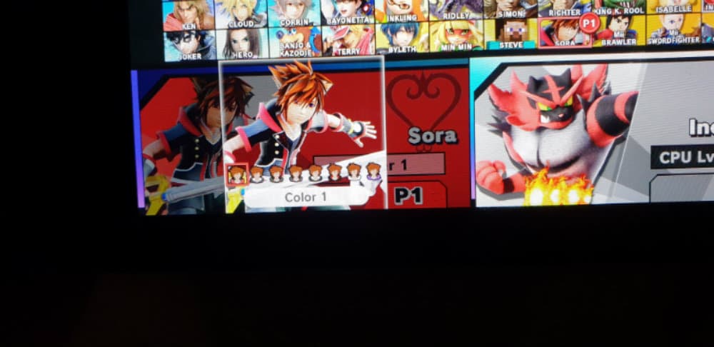 Sora in Smash Ultimate Fighter Select screen