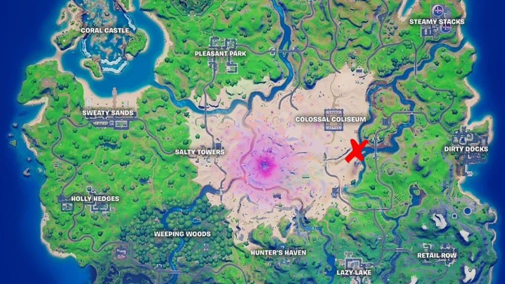 Location of the Razer Crest in Fortnite