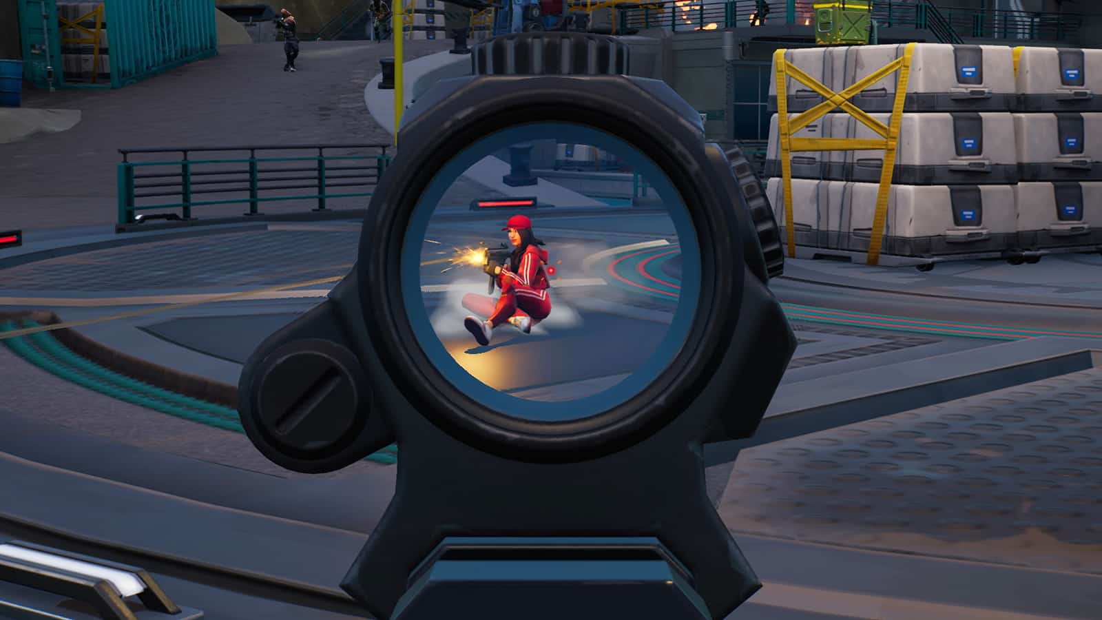 A screenshot of a player looking down their crosshairs.
