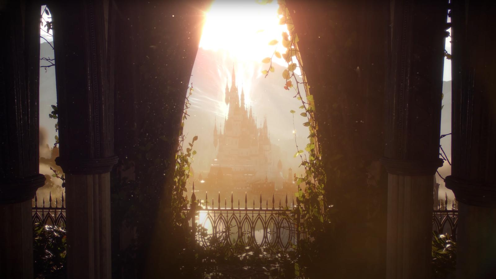 A castle bathed in sunlight in Dragon Age 4