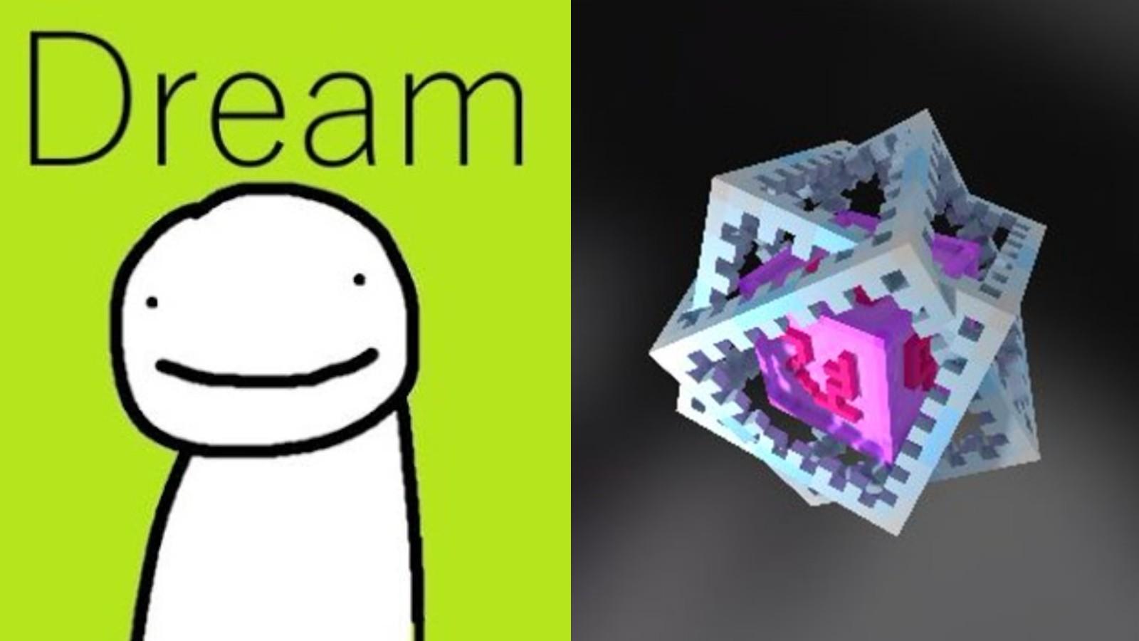 Dream's logo next to Minecraft Speedrunning team's logo