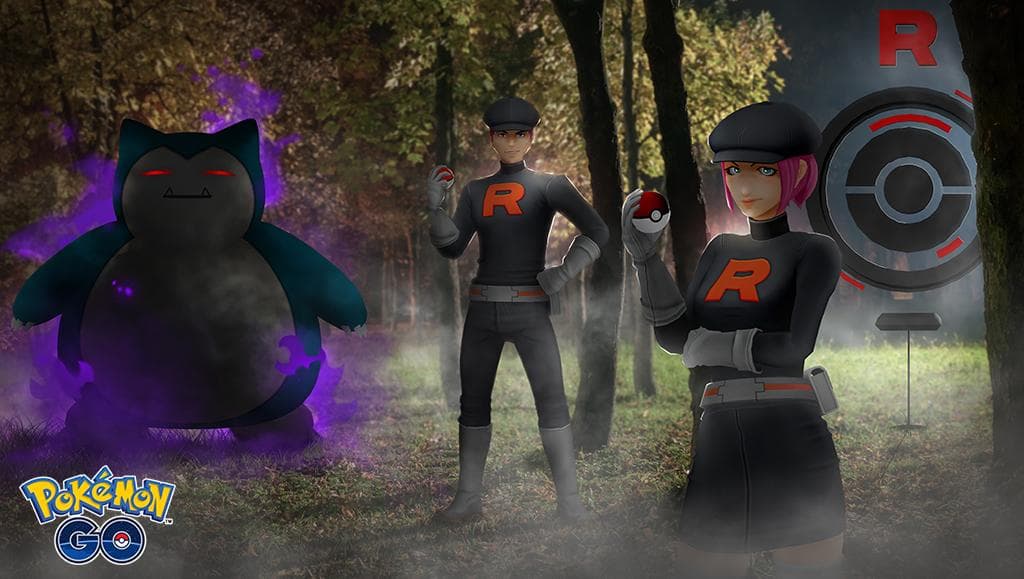 Artwork of Team Go Rocket and Shadow Snorlax in Pokemon Go