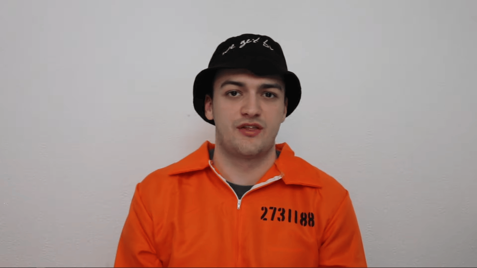Harry Hesketh in prison outfit
