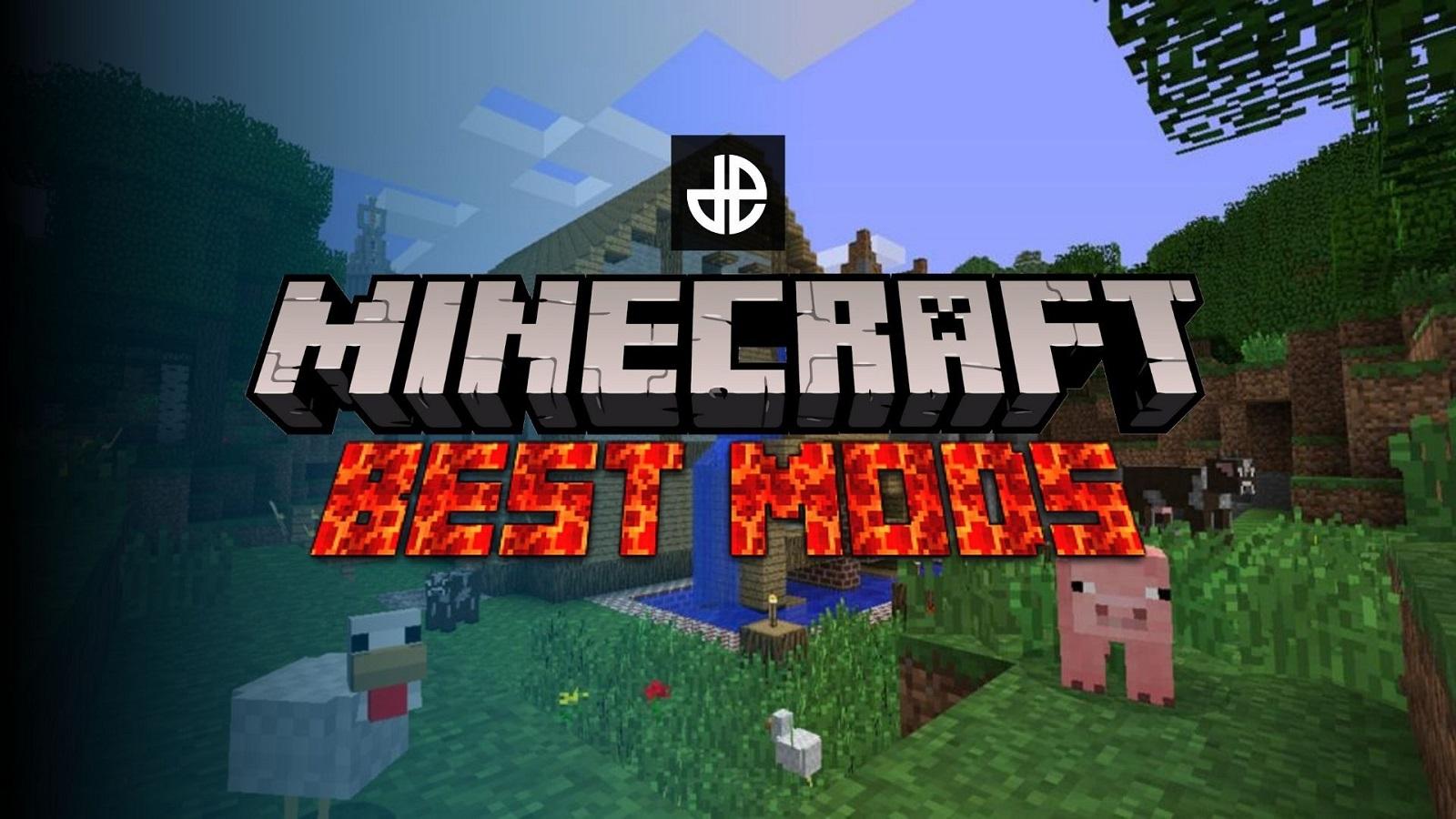 An image that says 'Best Minecraft mods' with a gameplay screenshot as the background