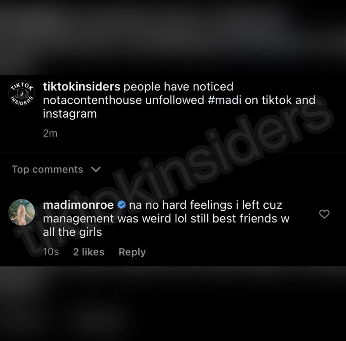 Madi Monroe explains why she left Not a Content House