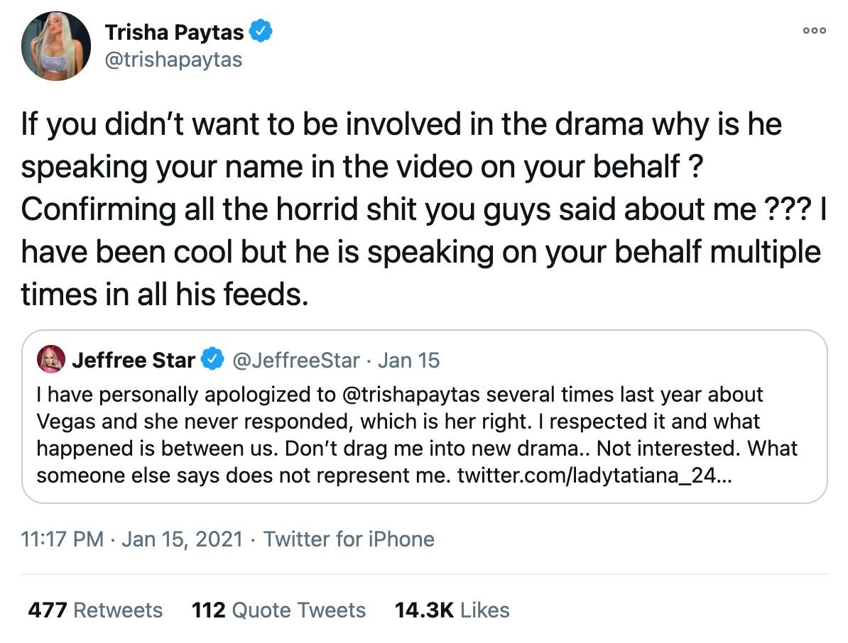 Trisha Tweets on drama
