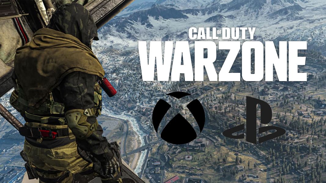 Warzone image with PS and Xbox logo