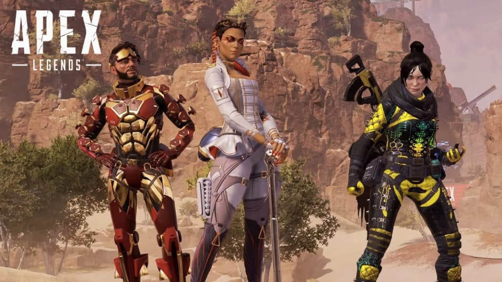 Apex Legends trio of character standing side by side