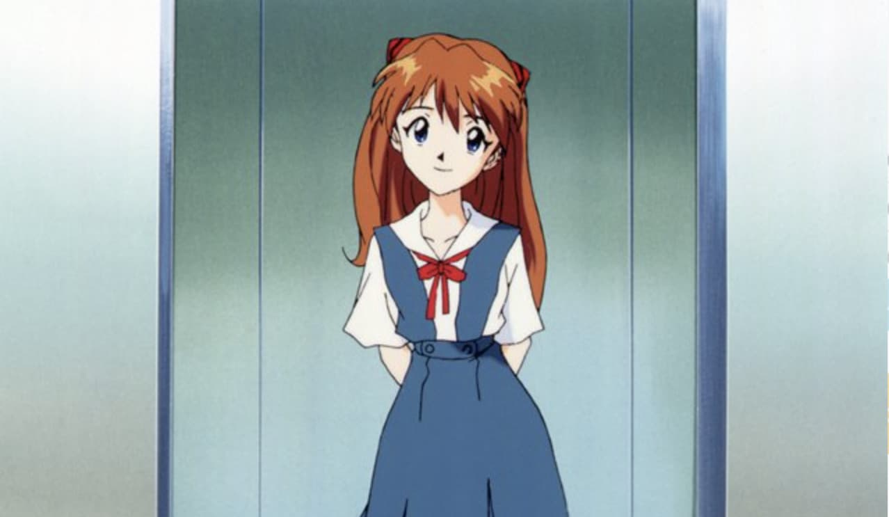 Screenshot of Asuka Langley from Evangelion anime.