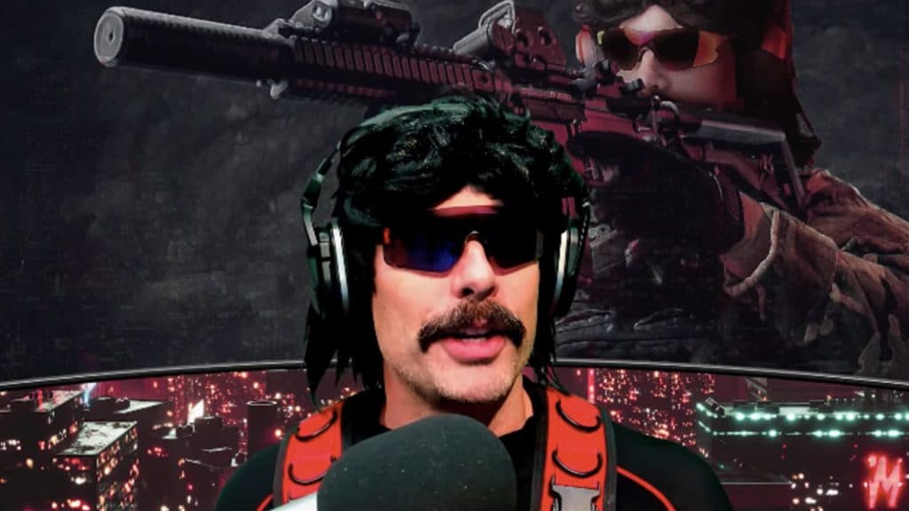 Dr Disrespect talking into his mic on YouTube