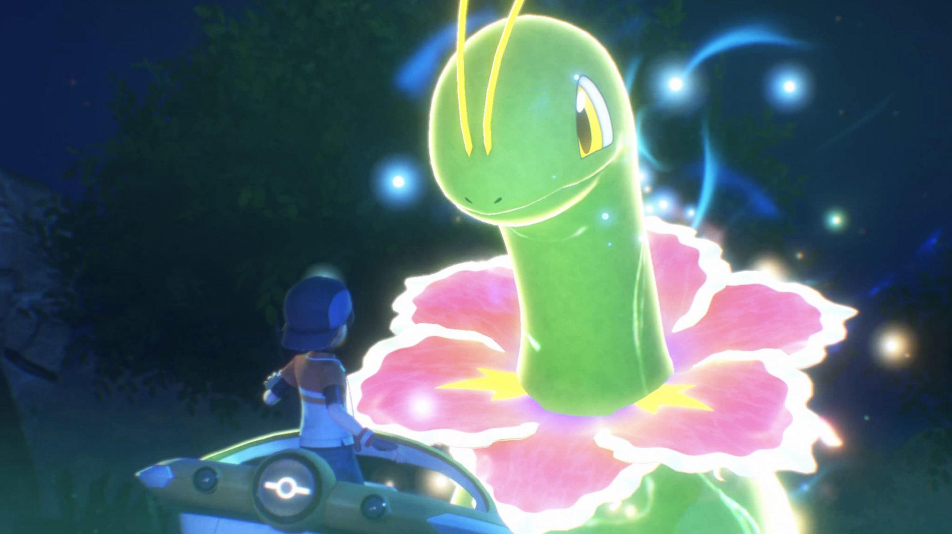 Screenshot of New Pokemon Snap protagonist and Meganium.