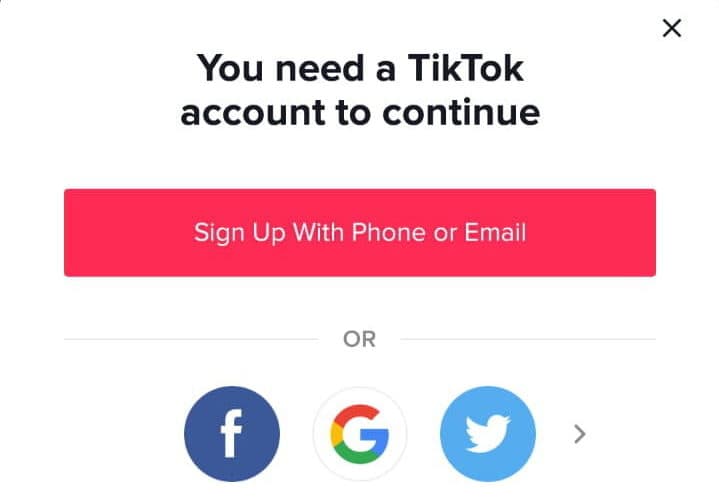 new tiktok account sign up