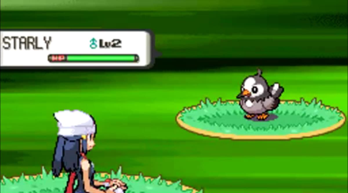 Screenshot of Pokemon Diamond & Pearl battle screen. 