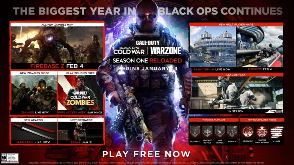 Black Ops Cold War Season One Reloaded Roadmap