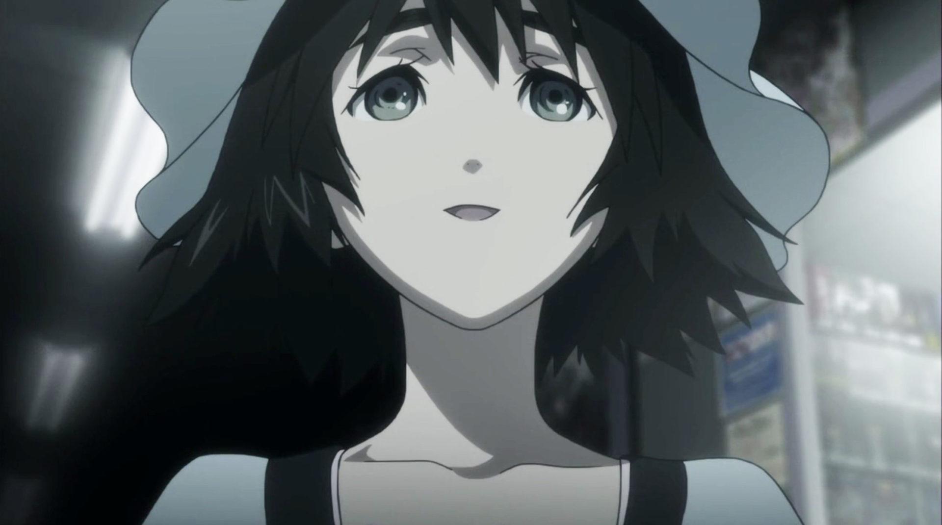 Steins Gate screenshot of Mayuri Shiina in anime.