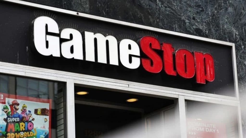 GameStop shopfront amid the WallStreetBets $GME "to the moon" saga.