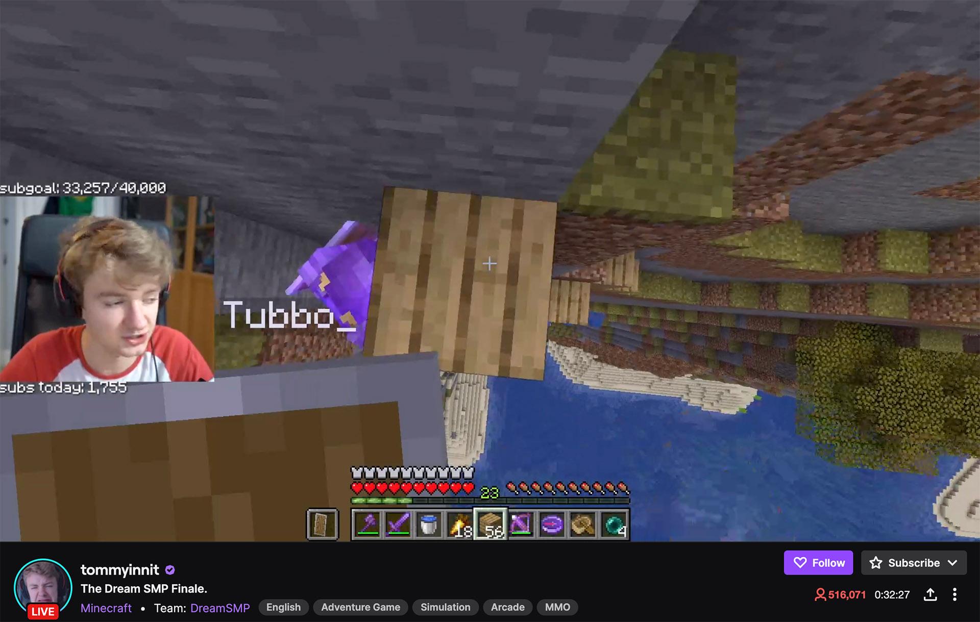 tommyinnit dream smp twitch record