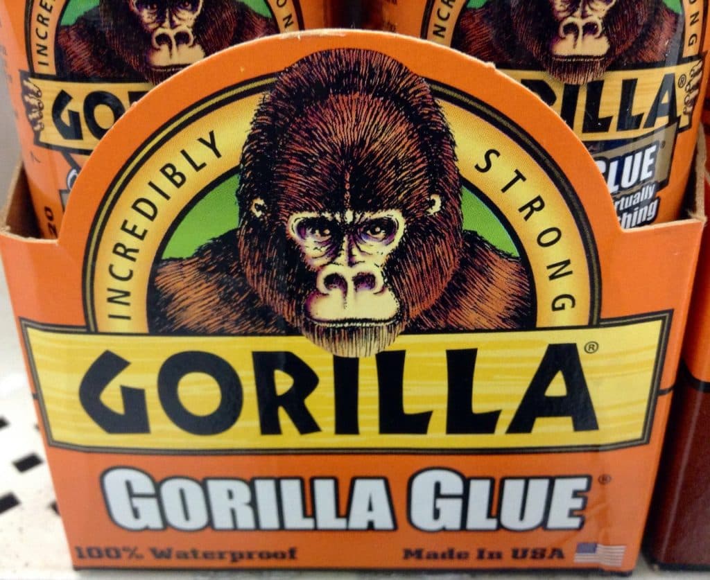 Gorilla Glue is a waterproof adhesive known for its industrial strength and holding power