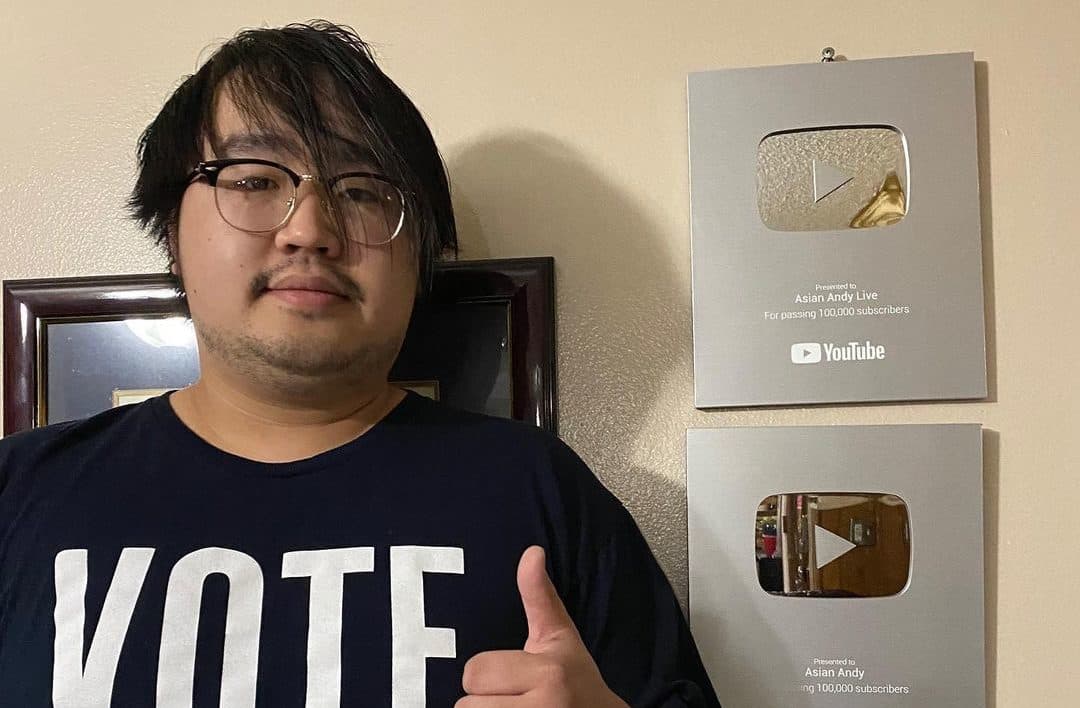 Asian Andy with his YouTube plaques