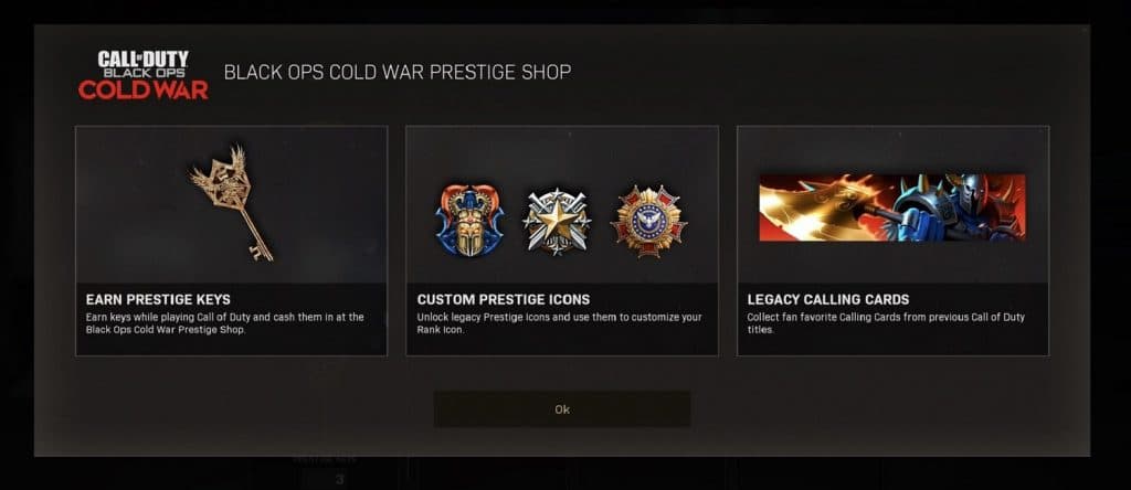 Black Ops Cold War Prestige Shop