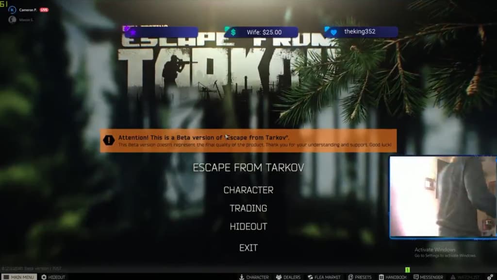 Escape from Tarkov streamer killamfcam