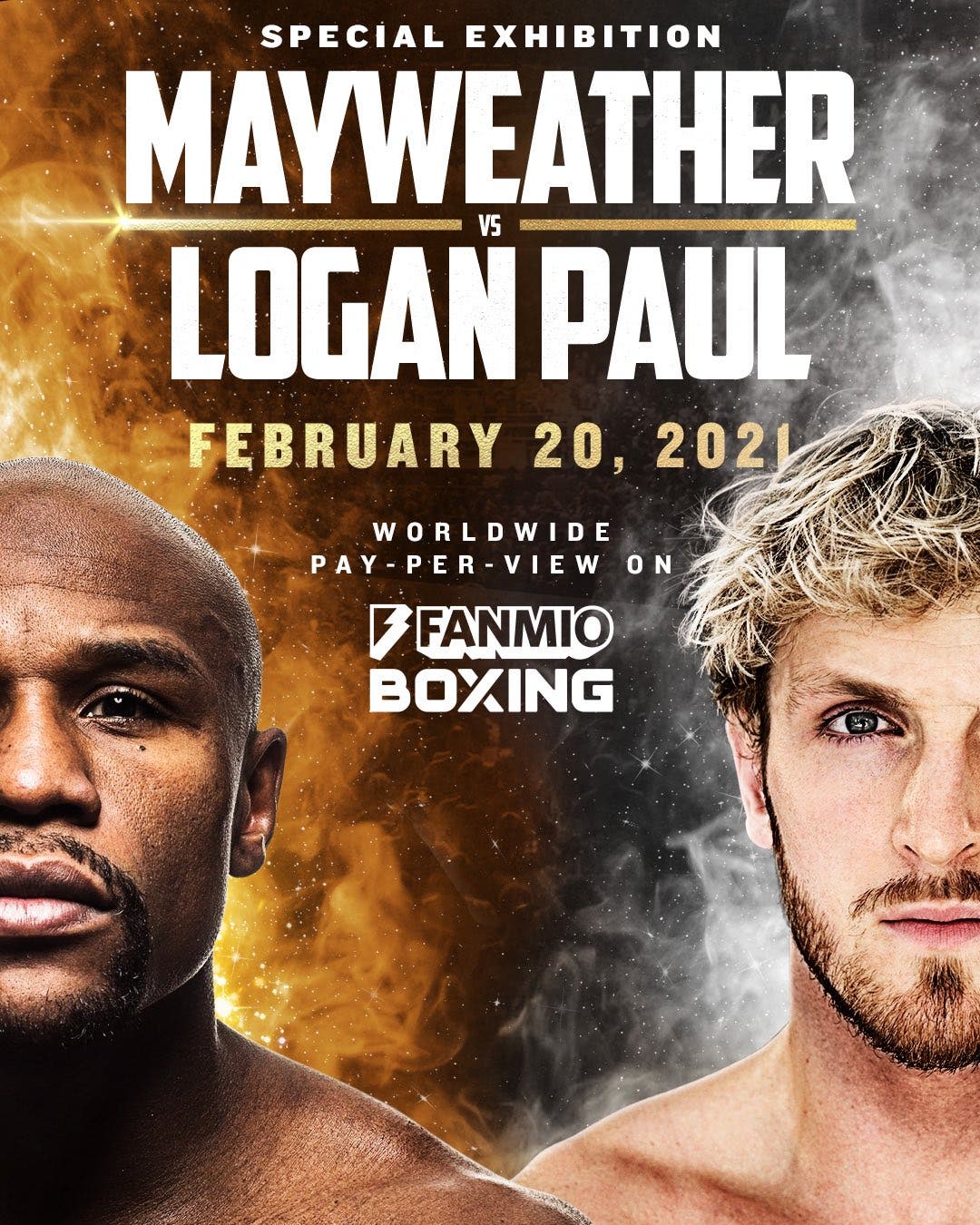 Poster for the Floyd Mayweather vs Logan Paul fight