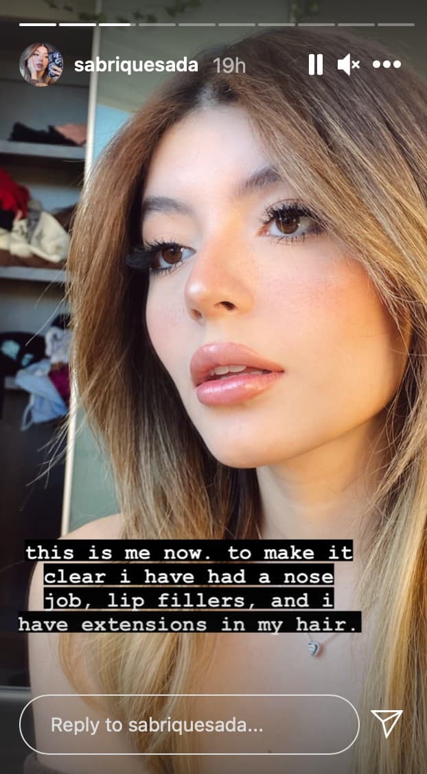 Screenshot from Sabrina Quesada's Instagram story