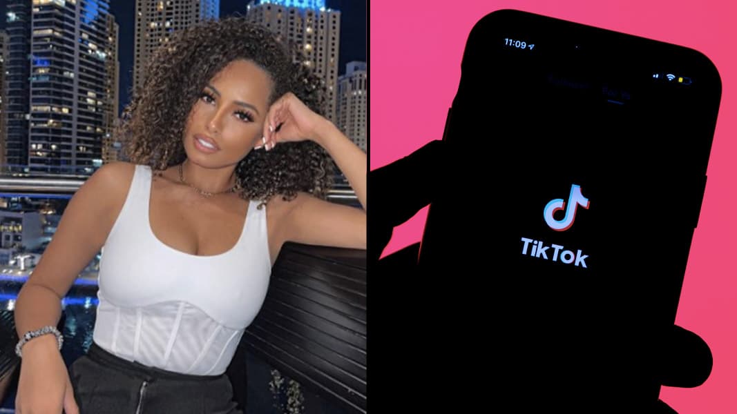 Amber Rose Gill and TikTok logo on a phone