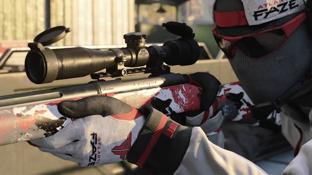 Atlanta FaZe skin in Cold War as a player uses a sniper