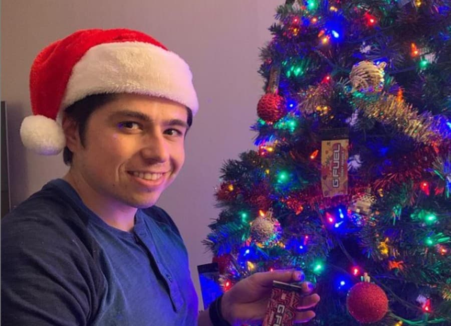 danny dorito by christmas tree