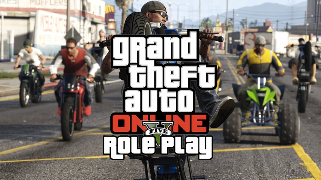 GTA RP Logo with characters riding bikes