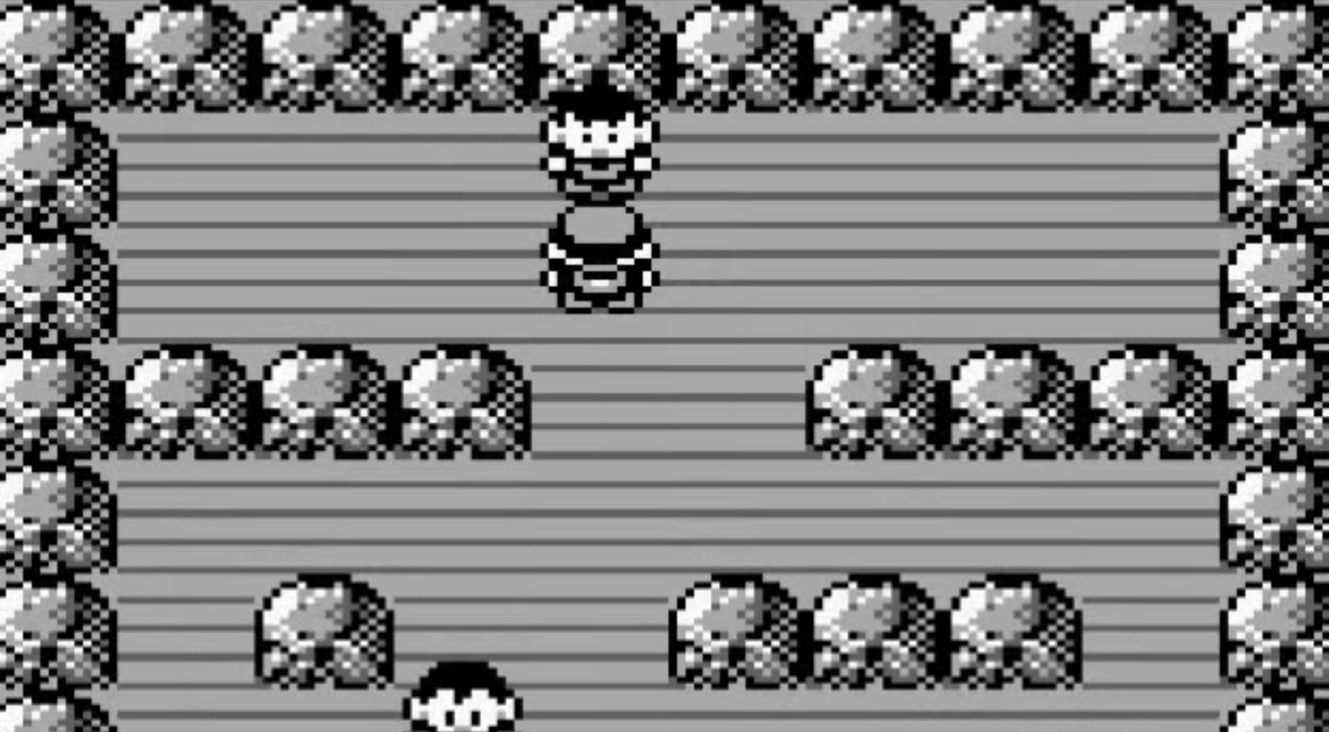 Screenshot of Pewter City Gym in Pokemon Red & Blue.