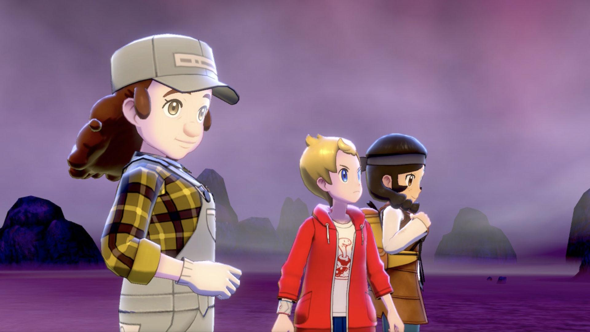 Screenshot of Max Raid NPC teammates in Pokemon Sword & Shield.