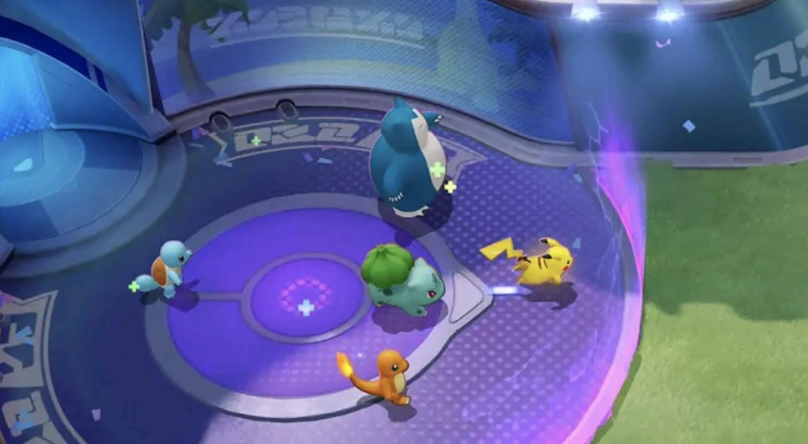 Screenshot of Pokemon Unite gameplay from Canada preview.