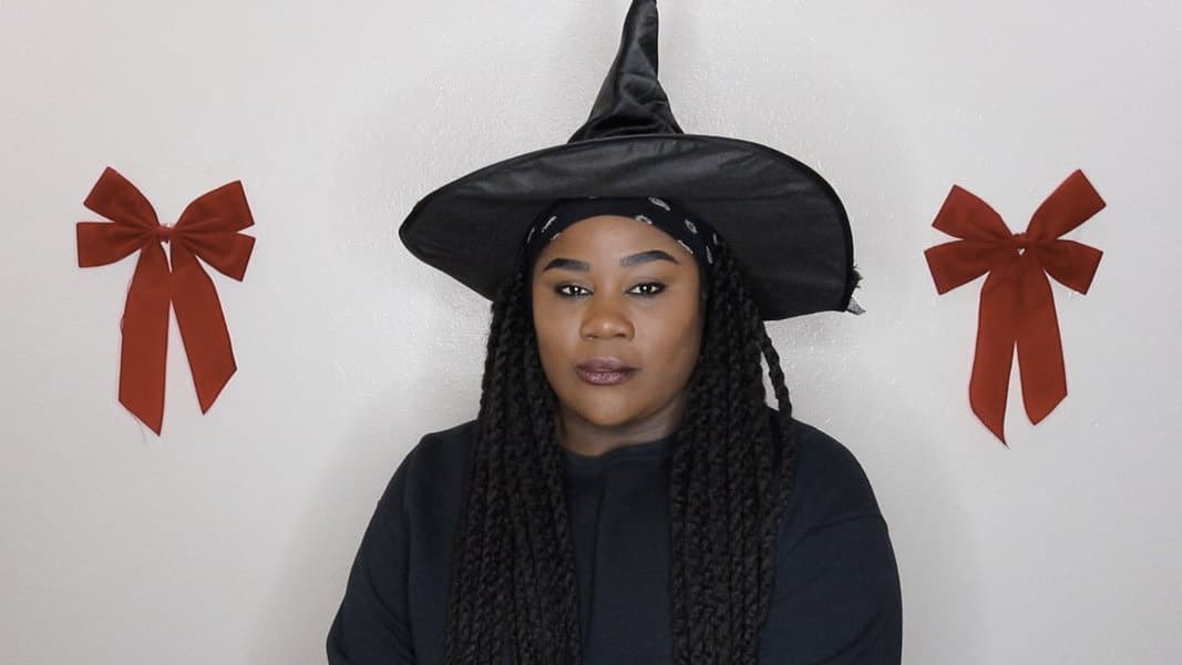 YouTuber AjayII in a witch hat