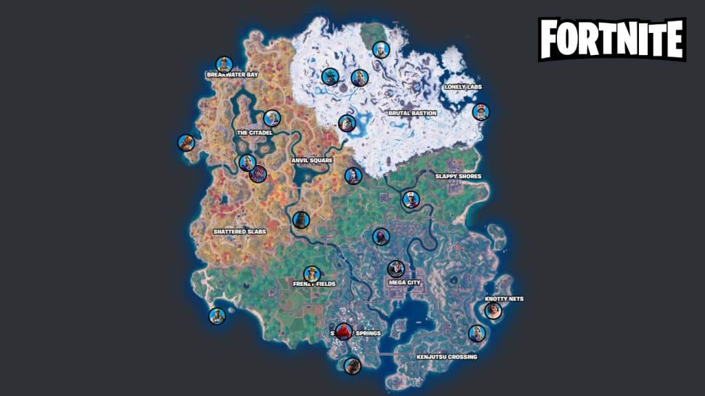 Fortnite Chapter 4 Season 2 NPCs Map