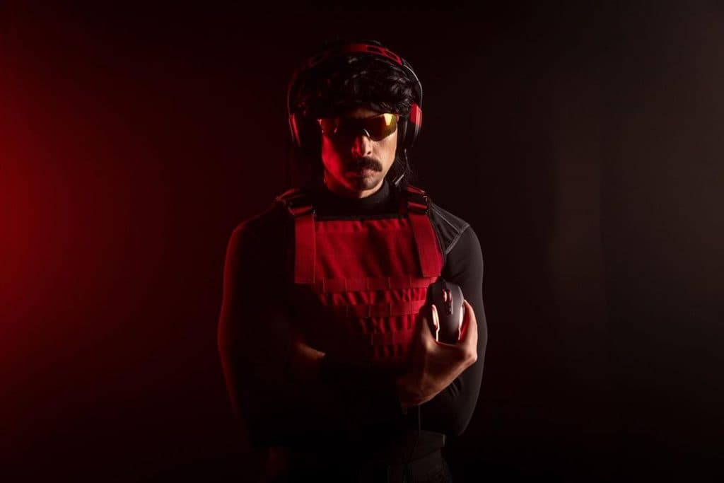 Dr Disrespect holding gaming mouse