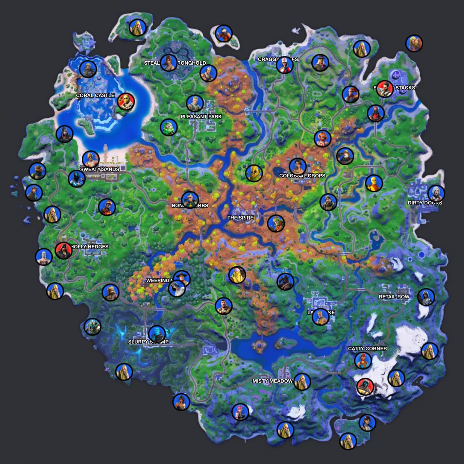 Fortnite Season 6 NPC location map