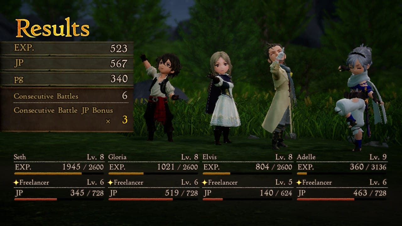 Bravely Default 2 experience 