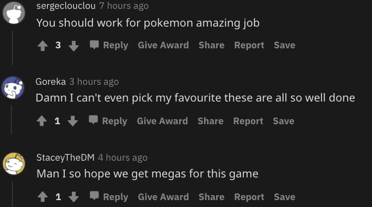 Screenshot of Pokemon fans reacting to viral Pokemon Legends: Arceus Mega Evolution concept.