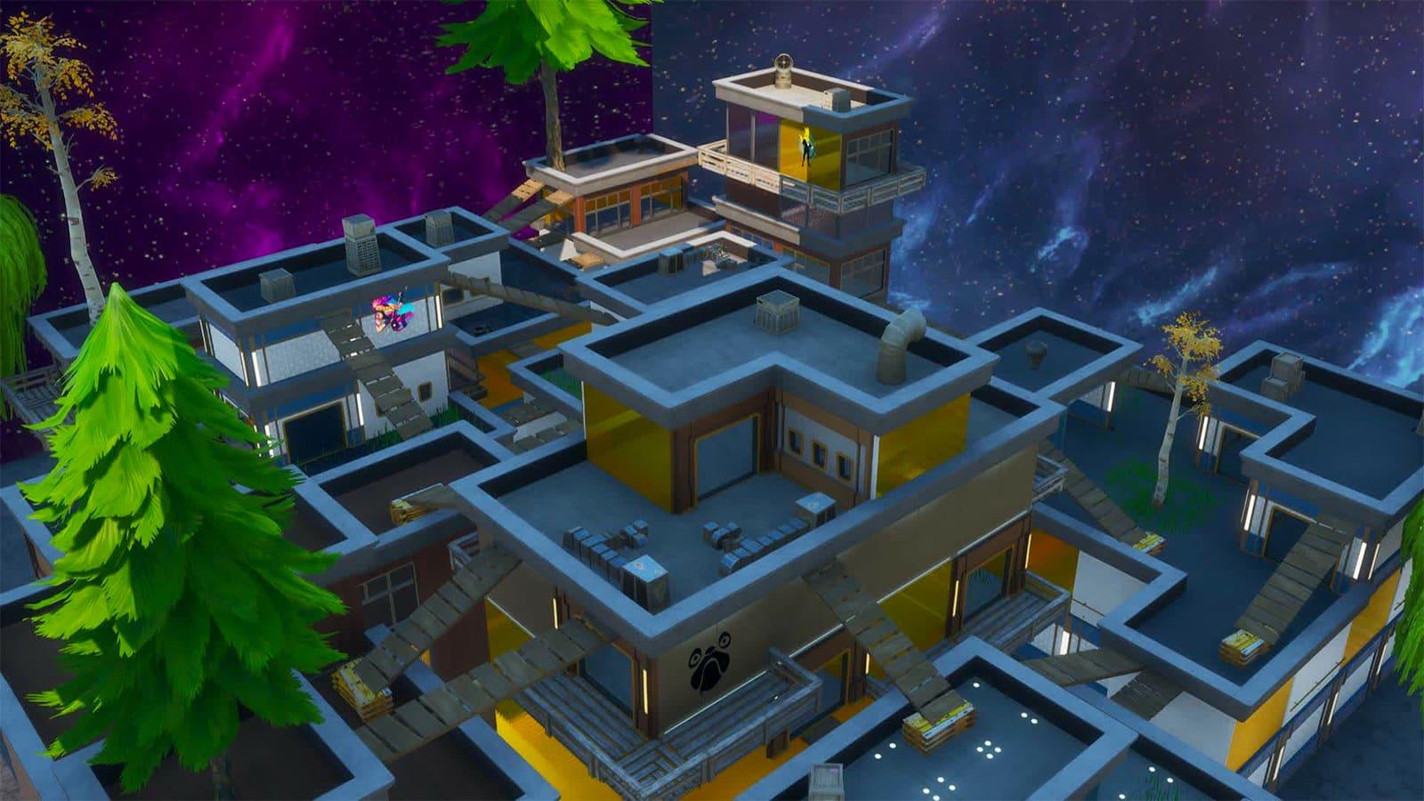 A screenshot of the Ranged Rooftop Gun Game in Fortnite