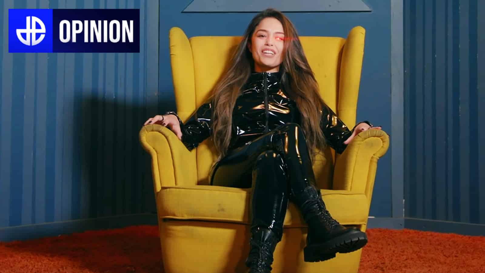 Valkyrae sits on a throne as the Queen of YouTube.